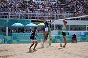 Deutsch: Beachvolleyball bei den Olympischen Jugendspielen 2018; Tag 11, 17. Oktober 2018; Jungen, Spiel um Platz 3 – Argentinien-Ungarn 2:0 (21–15/21–15) English: Beach volleyball at the 2018 Summer Youth Olympics at 17 October 2018 – Bronze Medal Match – Argentina-Hungary 2:0 (21–15/21–15)