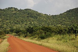 Unpaved road in Atakora, near the border with Togo Benin Atakora dirt road.JPG