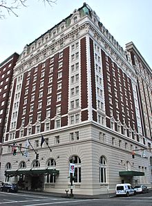 The Benson Hotel in downtown Portland, Oregon, is reportedly haunted by its original owner Benson Hotel in 2011 - Portland, Oregon.jpg