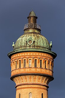 Le Biebricher Wasserturm (de), à Wiesbaden. Avril 2017.