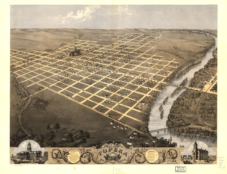 File:Bird's eye view of the city of Topeka, the capital of Kansas 1869. LOC 73693411.tif