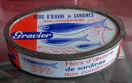 Boîte de sardines Gravier (musée « Maison de la Pêche »)