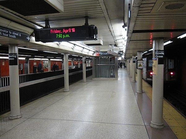 View from the southbound platform, with a southbound R142A 4 train departing