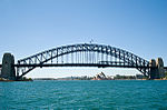 Fachwerkbogen der Sydney Harbour Bridge, Stahl, Länge 500 m, 39.000 t