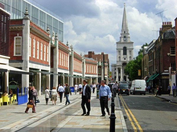 Brushfield Street, looking towards Christ Church, Spitalfields