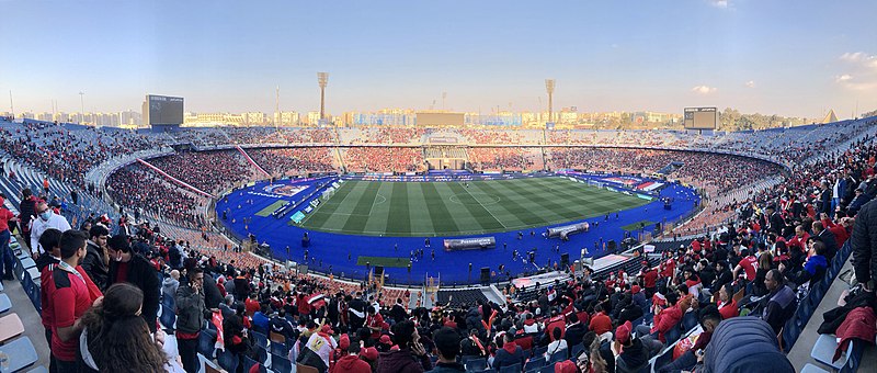 Panoramski pogled na unutrašnjost stadiona prije kvalifikacijske utakmice za FIFA Svjetsko prvenstvo: Egipat - Senegal