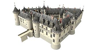 Grand Château de Chantilly, Mansart'ın tadilatından önce, 3 boyutlu olarak.
