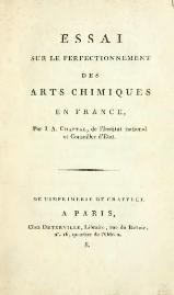 Chaptal - Essai sur le perfectionnement des arts chimiques en France, Deterville, 1800.djvu