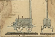 First locomotive in Russia. 1834 Cherepanov steam locomotive. drawing.jpg