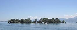 Het Krautinsel ligt tussen Frauenchiemsee en Herrenchiemsee