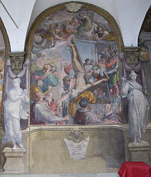 Martirio di san Pietro nel chiostro dell'oratorio di San Pierino