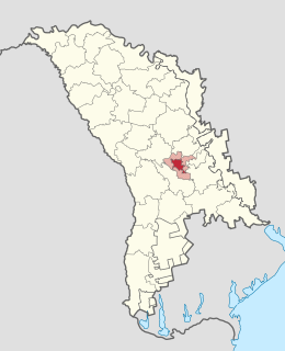 Karte von Moldawien, Position von Chișinău hervorgehoben