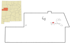 Cibola County New Mexico Incorporated and Unincorporated areas North Acomita Village Highlighted.svg