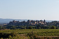 Cité de Carcassonne vue depuis le bevédère d"Auriac.