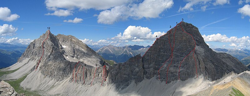 File:Climbing routes Tinzenhorn Piz Mitgel.JPG