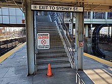 Closed south stairs in December 2022 Closed south stairs at JFK UMass station, December 2022.jpg