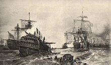 The dismasted ship Vengeur du Peuple in the aftermath of battle.
Lithograph after Auguste Mayer. Combat-de-prairial.jpg