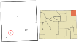 Pine Havens läge i Crook County och i Wyoming.