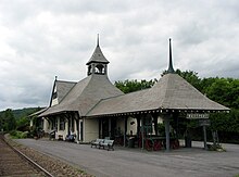 Westport train station, home to the Depot Theatre D&H Railroad Depot, Westport, New York.jpg