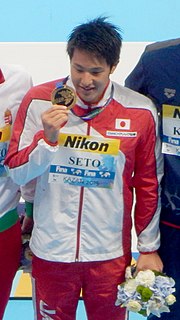 Daiya Seto  is a Japanese professional swimmer who specializes in individual medley, butterfly, breaststroke, and freestyle events. He won the gold medal in the 400-metre individual medley at the 2012, 2014, 2016, 2018, and 2021 world short course championships, as well as at the 2013, 2015, and 2019 world long course championships. Seto holds the world records in the short course 200-metre butterfly and the 400-metre individual medley.