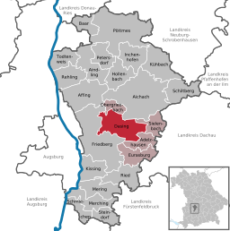 Läget för Dasing i Landkreis Aichach-Friedberg