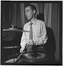 Dave Tough in Eddie Condon's basement, c. 1947 Photography by William P. Gottlieb