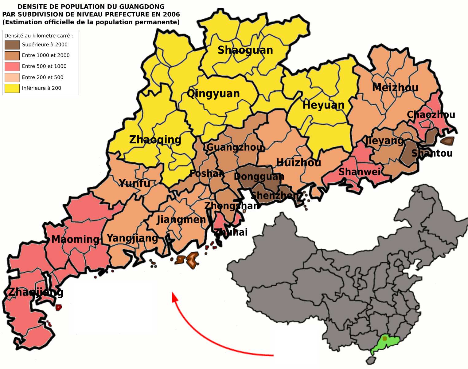 Guangdong province. Провинция Гуандун на карте. Провинция Гуандун на карте Китая. Гуандун Китай на карте. Плотность населения Гуандун.