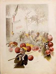 Les Ballons rouges, lithographie en couleur, album de L'Estampe moderne (1897-1899)[9].