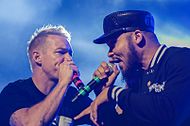 "Cold Water" by Major Lazer featuring Justin Bieber and MO debuted at number one, becoming the seventeenth song to do so. (photo: Diplo and Walshy Fire, two members of Major Lazer). Diplo and Walshy Fire of Major Lazer @ Flow 2015.jpg