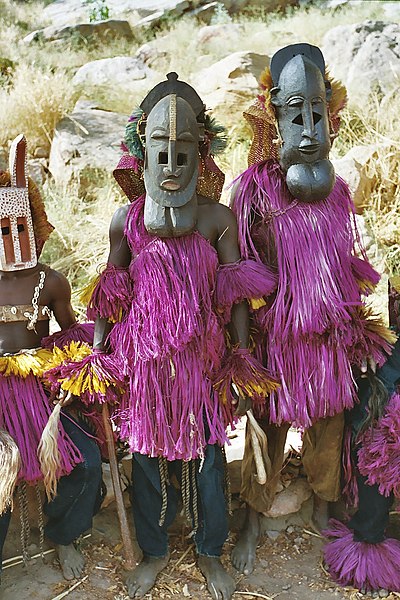 Dogon men in their ceremonial attire