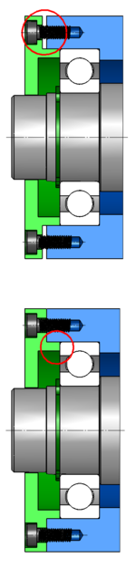 Comparison of the design defects of a double fit.  The upper part shows the correct construction, the lower part the incorrect construction
