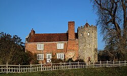 Part of Rotherfield Greys Castle survives attached to the right side of the dower house (pictured here) Dower House at Greys Court.jpg