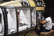 Tail fin housing assembly for the AN/ALQ-99 equipment, seen during an EF-111A conversion EF-111A Fin pod housing ALQ-99.jpg