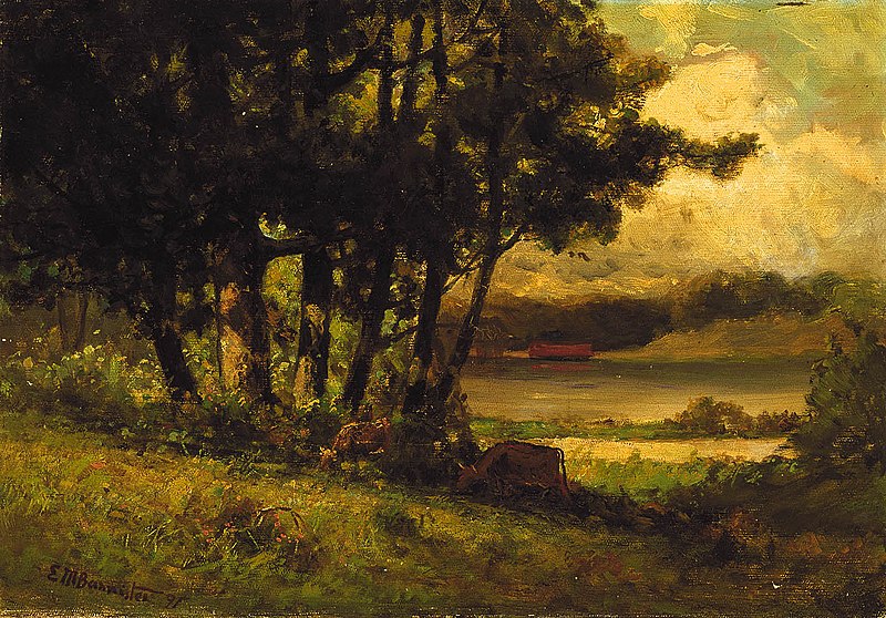 File:Edward Mitchell Bannister - Untitled (landscape with cows grazing near river) - 1983.95.139 - Smithsonian American Art Museum.jpg