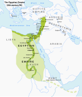 The maximum territorial extent of Ancient Egypt (15th century BC) Egypt NK edit.svg