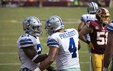 Dak Prescott and Ezekiel Elliott during the Cowboys at Redskins game in September.