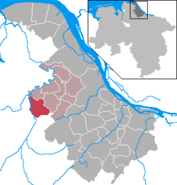 Läget för kommunen Estorf i Landkreis Stade