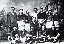 FC Barcelona's 1910 squad, victors in the inaugural Pyrenees Cup. FC Barcelona 1910.jpg