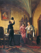 Serment du Faux Dmitri au roi polonais Sigismond III pour l'introduction du catholicisme en Russie 1874