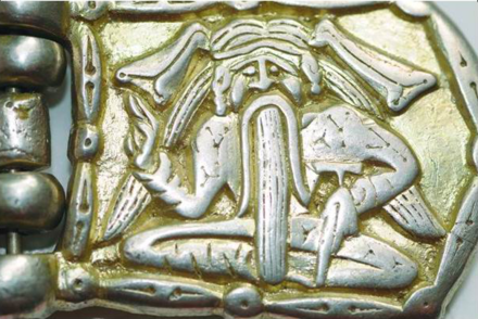 A belt buckle, unearthed in the valley of Inhul River, attributed to 9th-century Magyars