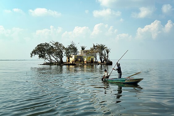 Fishers and small island in Lake Burullus - Egypt Фото: Myousry6666