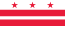 The flag of D.C. with a border