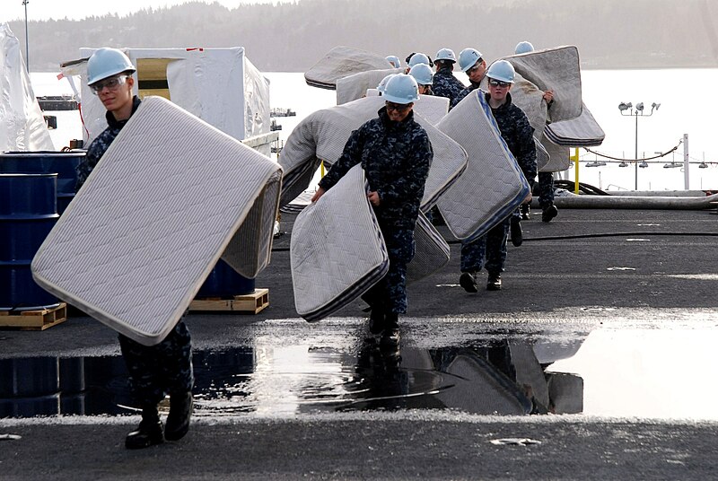 File:Flickr - Official U.S. Navy Imagery - Sailors move mattresses across the flight deck..jpg