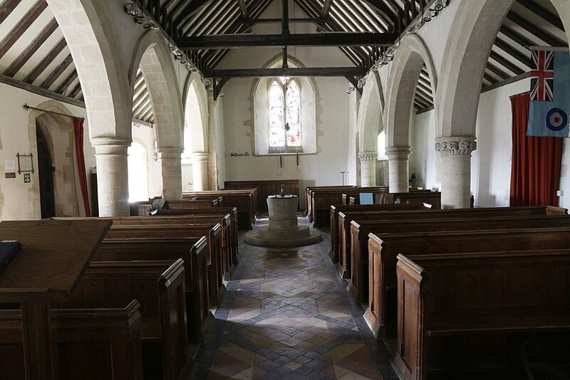 File:Font in the Aisle of St Lawrence' Church, Toot Baldon - geograph.org.uk - 5262133.jpg