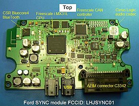 Ford SYNC module FCCID LHJSYNC01 top of circuit board.jpg