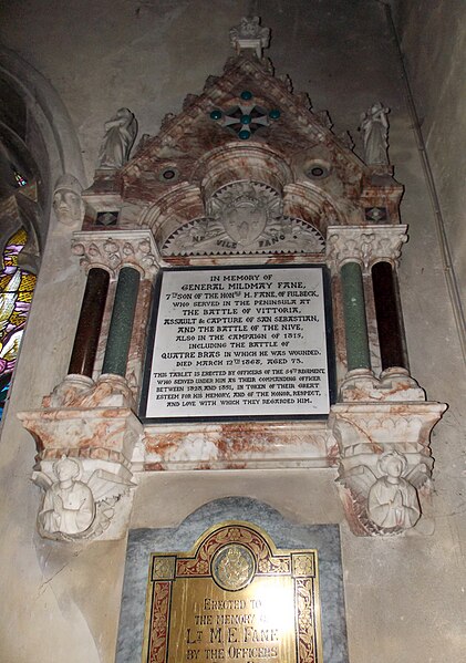 File:Fulbeck St Nicholas - Plaque General Mildmay Fane.jpg