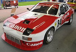 A Porsche 924 Carrera GTR campaigned by GTi Engineering. Canon entered motorsports by sponsoring this car. GTI 924 Carrera GTR.jpg