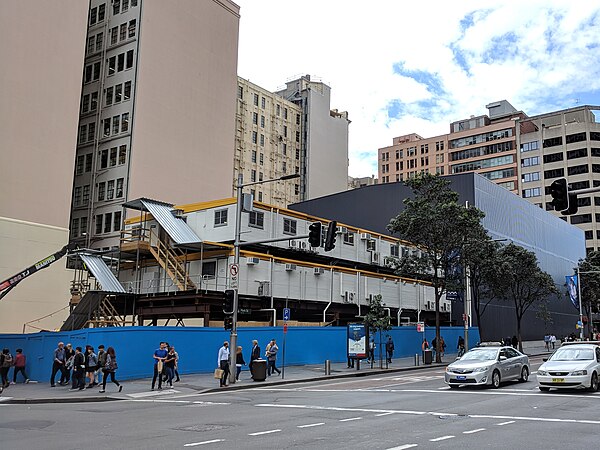 Gadigal railway station under construction in October 2018