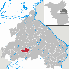 Poziția Garzau-Garzin pe harta districtului Märkisch-Oderland