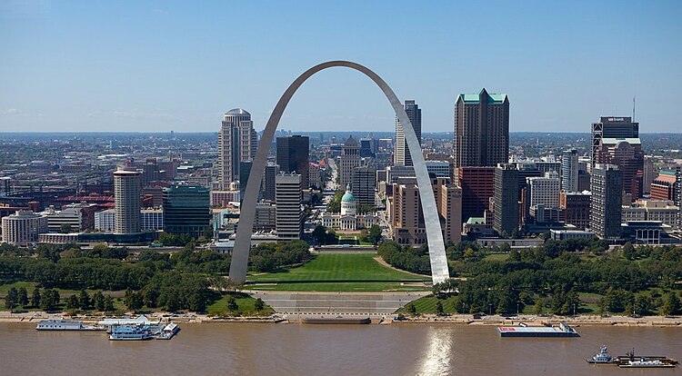 The Gateway Arch in St. Louis, Missouri. Show another